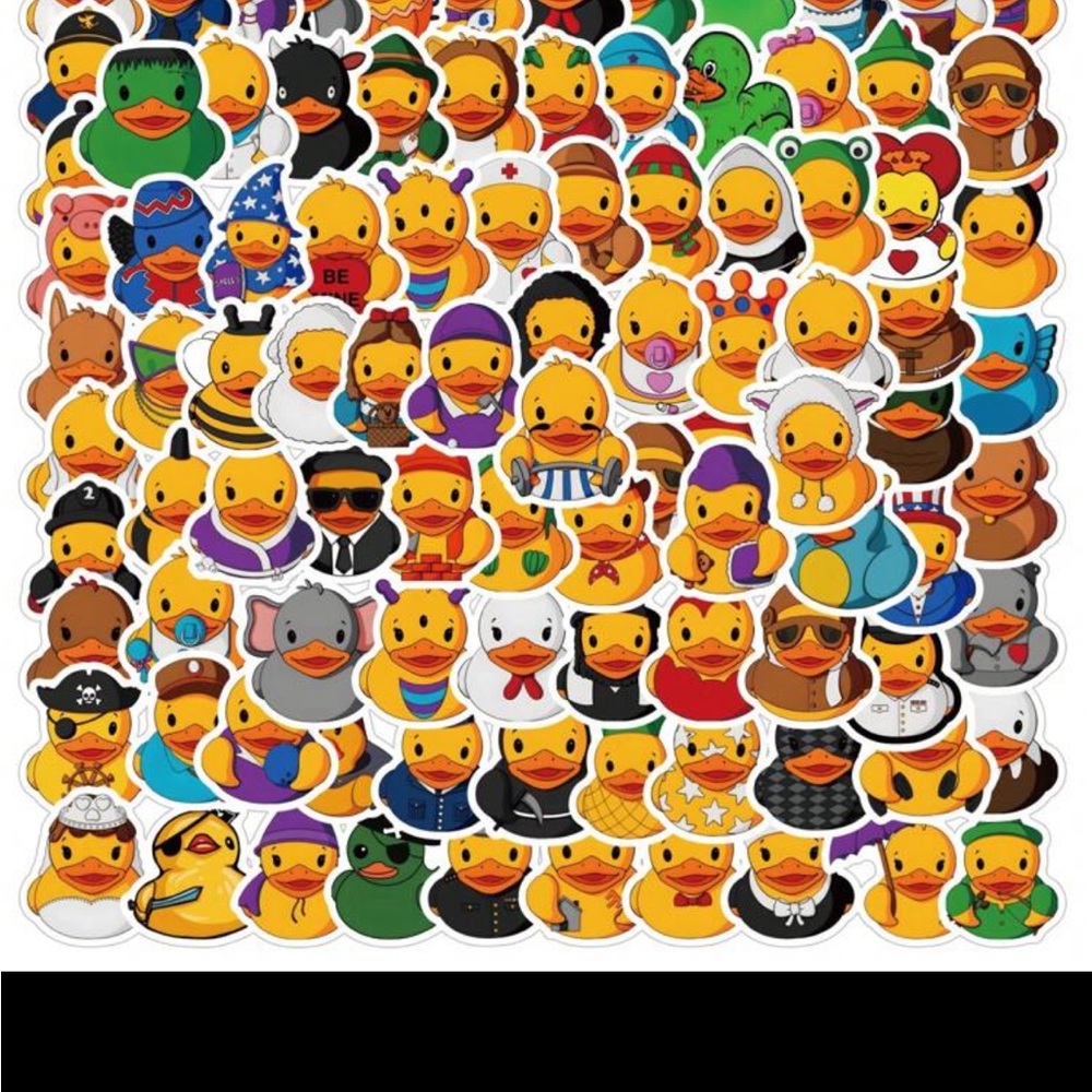 Colorful Rubber Duck Sticker Set 100 pieces